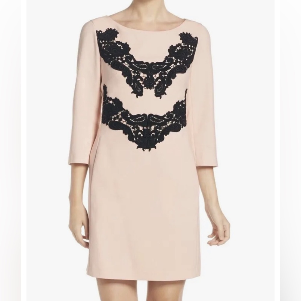 Eliza J Lace Appliqué Dress